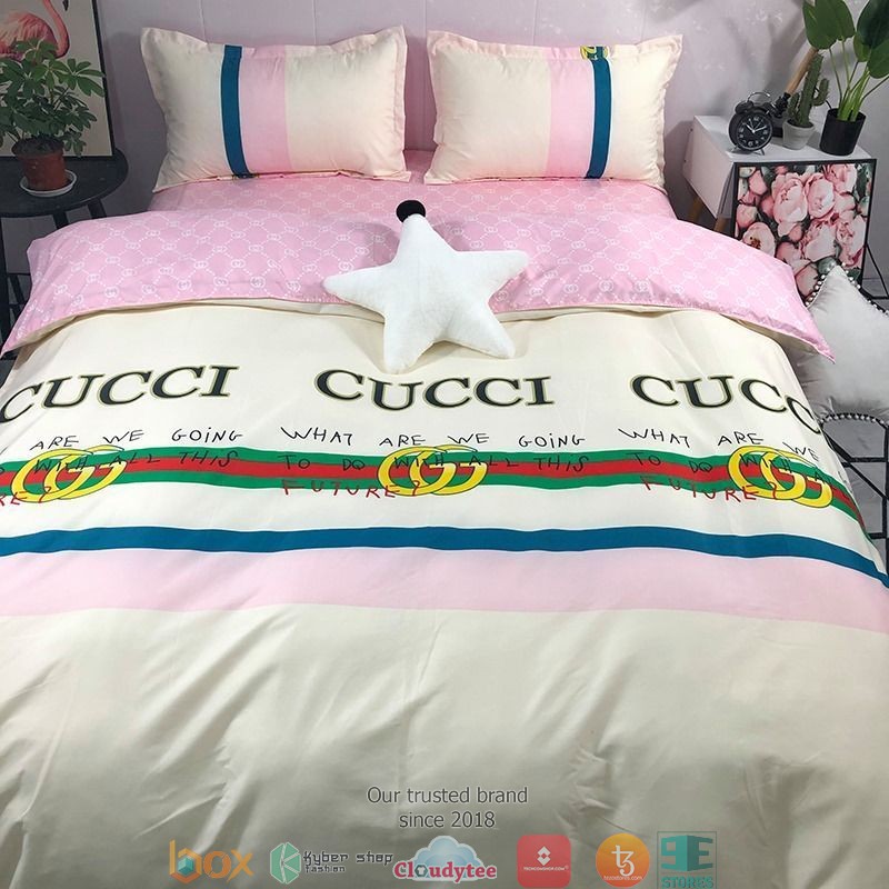 Gucci What Are We Going To Do With All This Future White Quilt Bedding Set -livanniespoon Store