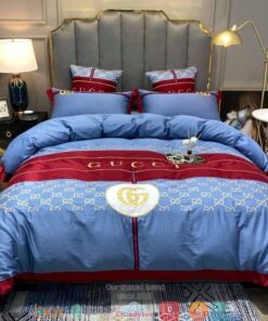 Gucci blue dark red Quilt Bedding Set -livanniespoon Store