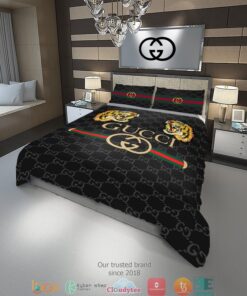 Guccie Gold Tigers Quilt Bedding Set -livanniespoon Store