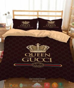 Queen Gucci Red Green Stripe Quilt Bedding Set -livanniespoon Store