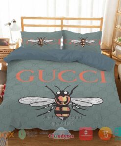 Gucci Bee blue Bedding Set -livanniespoon Store