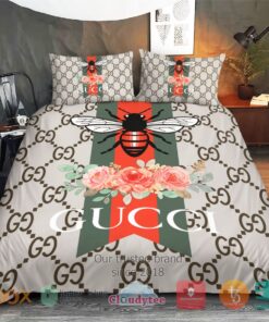 Gucci Bee Flowers Italian High-end Brand Bedding Set -livanniespoon Store