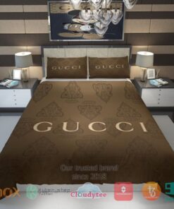 Gucci Brown Italian Luxury Brand Bedding Set -livanniespoon Store