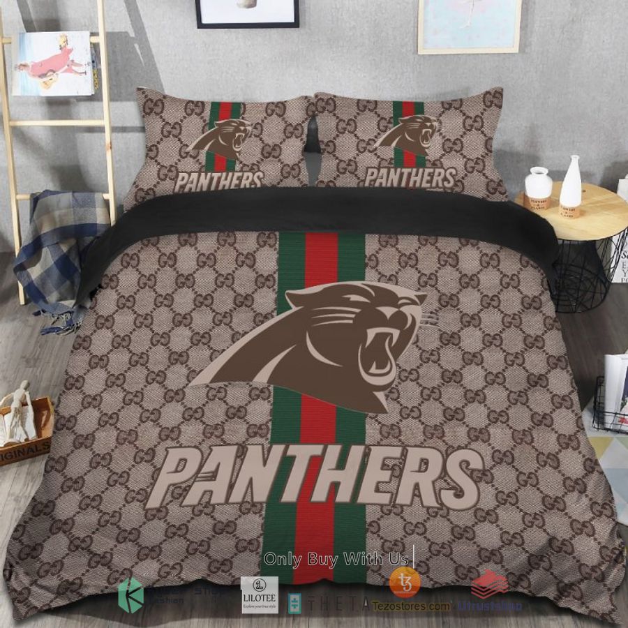 BEST Gucci Carolina Panthers Bedding Set -livanniespoon Store