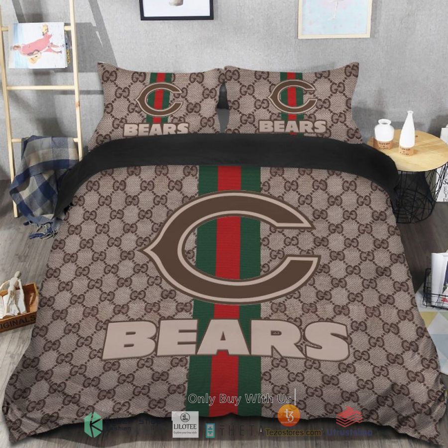 BEST Gucci Chicago Bears Bedding Set -livanniespoon Store