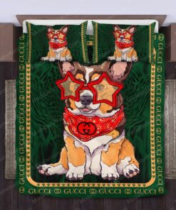 Gucci Corgi Luxury Bedding Sets -livanniespoon Store