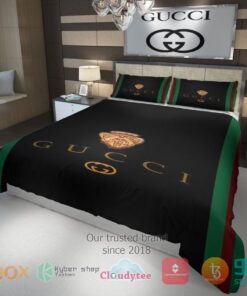 Gucci GC brand logo black Bedding Set -livanniespoon Store