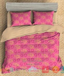 Gucci Ghost pink pattern Bedding Set -livanniespoon Store