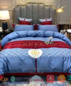 Gucci High-end Brand red blue pattern Bedding Set -livanniespoon Store