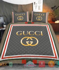 Gucci Italian High-end Brand grey Bedding Set -livanniespoon Store