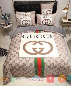 Gucci Italian Luxury Brand Khaki pattern Bedding Set -livanniespoon Store