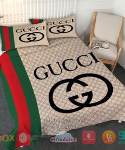 Gucci khaki pattern Bedding Set -livanniespoon Store