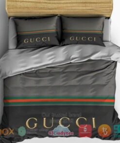 Gucci logo grey Bedding Set -livanniespoon Store