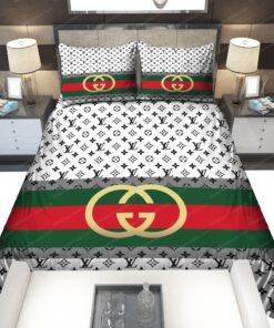 Gucci Louis Vuitton Symbol Luxury Bedding Sets -livanniespoon Store