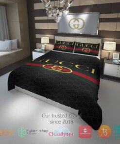 Gucci Luxury brand black pattern Bedding Set -livanniespoon Store