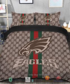 BEST Gucci Philadelphia Eagles Bedding Set -livanniespoon Store