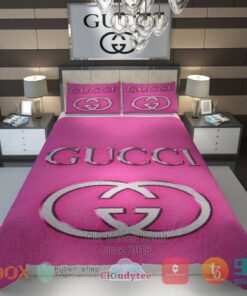 Gucci Pink Italian Luxury Brand Bedding Set -livanniespoon Store