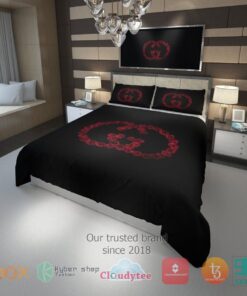 Gucci Rose red logo bedding Set -livanniespoon Store