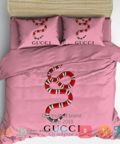 Kingsnake Gucci pink Bedding Set -livanniespoon Store