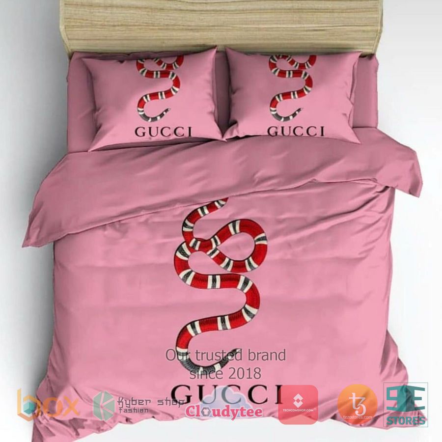 Kingsnake Gucci pink Bedding Set -livanniespoon Store