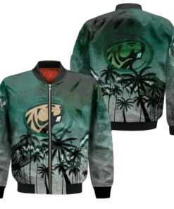 Bemidji State Beavers Bomber Jacket 3D Printed Coconut Tree Tropical Grunge - livanniespoon Store