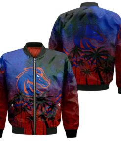 Boise State Broncos Bomber Jacket 3D Printed Coconut Tree Tropical Grunge - livanniespoon Store