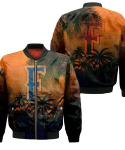 Cal State Fullerton Titans Bomber Jacket 3D Printed Coconut Tree Tropical Grunge - livanniespoon Store