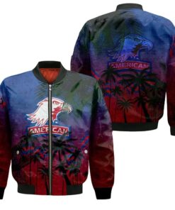 American Eagles Bomber Jacket 3D Printed Coconut Tree Tropical Grunge - livanniespoon Store