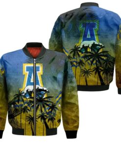 Alaska Nanooks Bomber Jacket 3D Printed Coconut Tree Tropical Grunge - livanniespoon Store