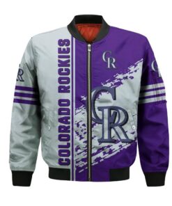 Colorado Rockies Bomber Jacket 3D Printed Logo Pattern In Team Colours - livanniespoon Store