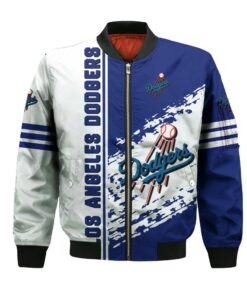 Los Angeles Dodgers Bomber Jacket 3D Printed Logo Pattern In Team Colours - livanniespoon Store