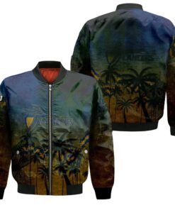 California Baptist Lancers Bomber Jacket 3D Printed Coconut Tree Tropical Grunge - livanniespoon Store