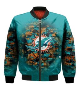 Miami Dolphins Bomber Jacket 3D Printed Camouflage Vintage - livanniespoon Store