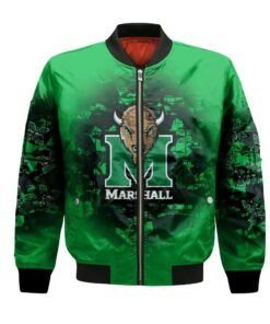Marshall Thundering Herd Bomber Jacket 3D Printed Camouflage Vintage - livanniespoon Store