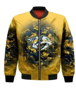 Nashville Predators Bomber Jacket 3D Printed Camouflage Vintage - livanniespoon Store