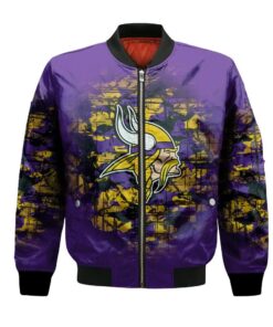 Minnesota Vikings Bomber Jacket 3D Printed Camouflage Vintage - livanniespoon Store