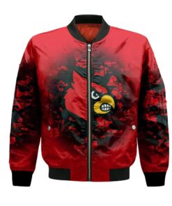 Louisville Cardinals Bomber Jacket 3D Printed Camouflage Vintage - livanniespoon Store