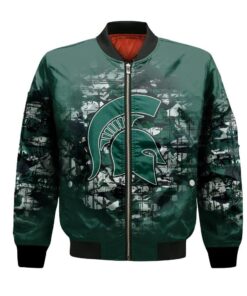 Michigan State Spartans Bomber Jacket 3D Printed Camouflage Vintage - livanniespoon Store