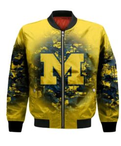 Michigan Wolverines Bomber Jacket 3D Printed Camouflage Vintage - livanniespoon Store