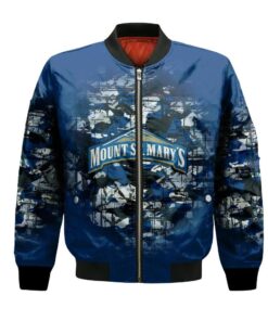 Mount St. Mary?S Mountaineers Bomber Jacket 3D Printed Camouflage Vintage - livanniespoon Store