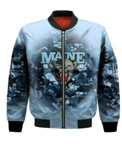 Maine Black Bears Bomber Jacket 3D Printed Camouflage Vintage - livanniespoon Store