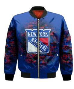 New York Rangers Bomber Jacket 3D Printed Camouflage Vintage - livanniespoon Store