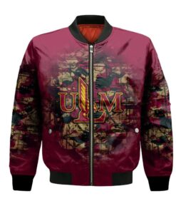 Louisiana-Monroe Warhawks Bomber Jacket 3D Printed Camouflage Vintage - livanniespoon Store