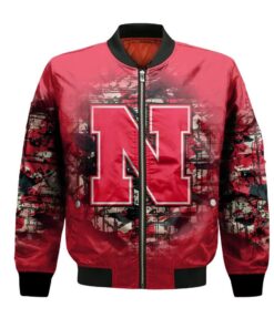Nebraska Cornhuskers Bomber Jacket 3D Printed Camouflage Vintage - livanniespoon Store
