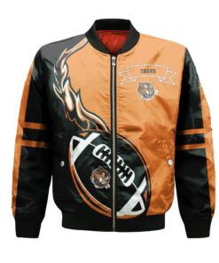 Medicine Hat Tigers Bomber Jacket 3D Printed Flame Ball Pattern - livanniespoon Store