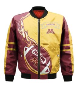 Minnesota State Mavericks Bomber Jacket 3D Printed Flame Ball Pattern - livanniespoon Store