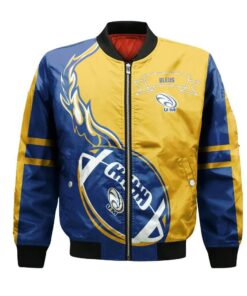 Moncton Aigles Bleus Bomber Jacket 3D Printed Flame Ball Pattern - livanniespoon Store