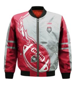 New Mexico Lobos Bomber Jacket 3D Printed Flame Ball Pattern - livanniespoon Store