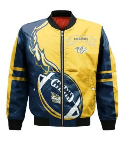 Nashville Predators Bomber Jacket 3D Printed Flame Ball Pattern - livanniespoon Store