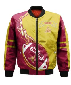 Mount Allison Mounties Bomber Jacket 3D Printed Flame Ball Pattern - livanniespoon Store